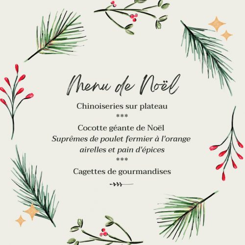 Gris et Vert Aquarelle Noël En ligne Invitation Instagram Publication